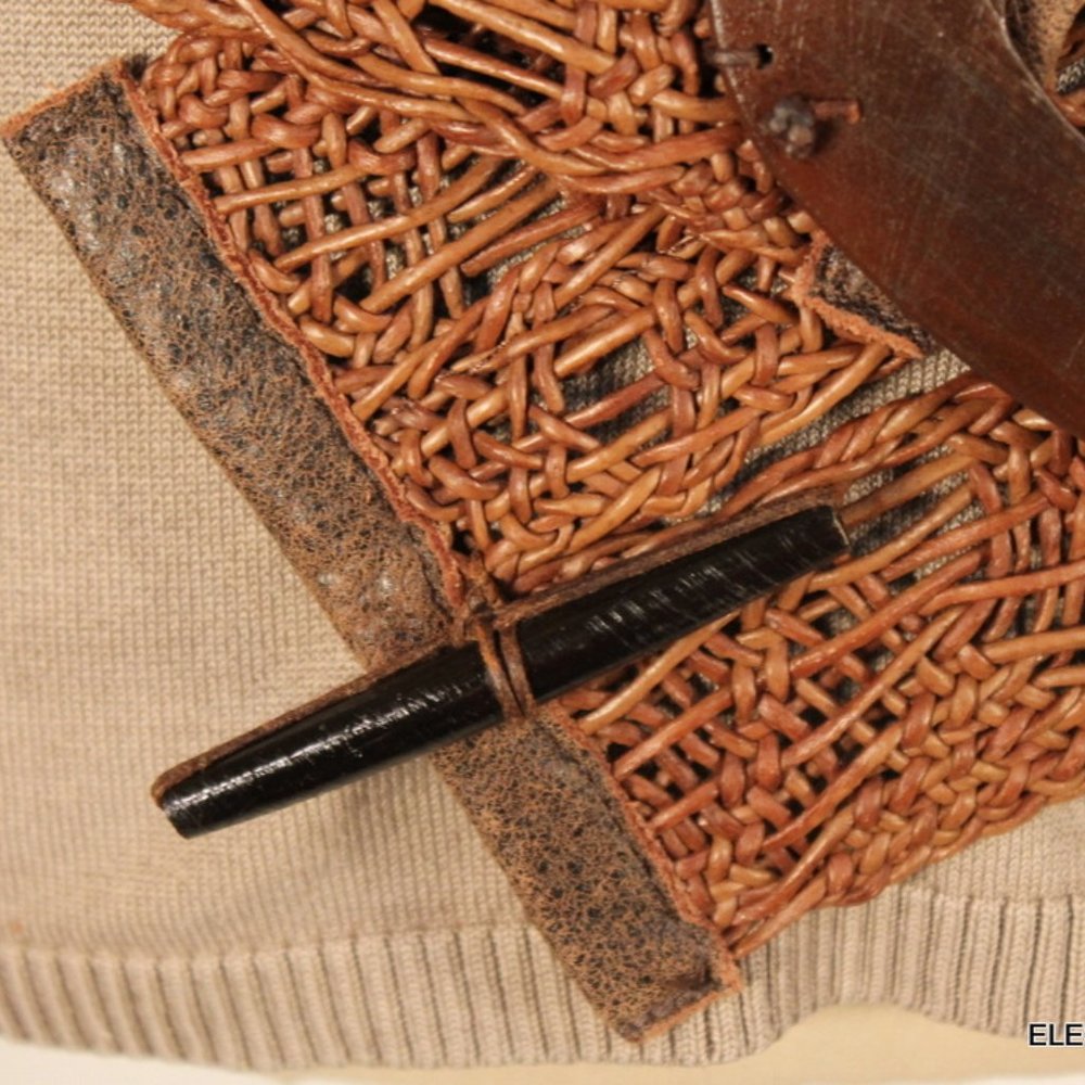 Vintage Susan Riedweg Braided Leather Wide Belt S / M Womens '90s BOHO Brown - Picture 7 of 8